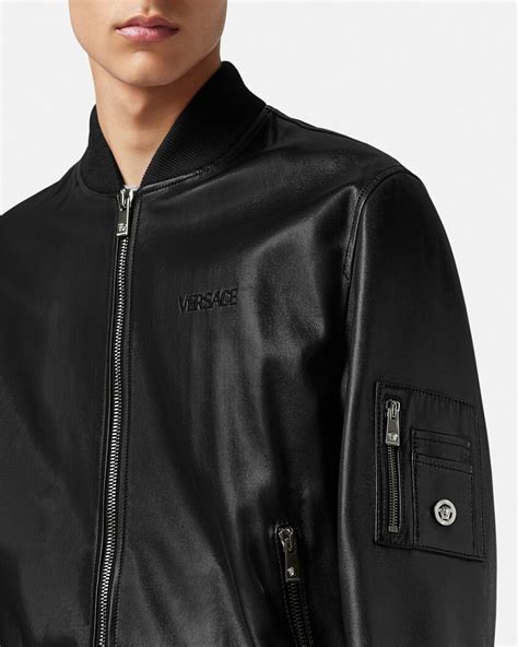 versace bomberjacke|Versace bomber jacket leather.